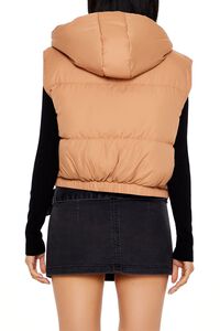 CAMEL Cropped Hooded Puffer Vest, image 5