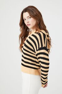 TOAST/MULTI Striped Hooded Half-Zip Sweater, image 2