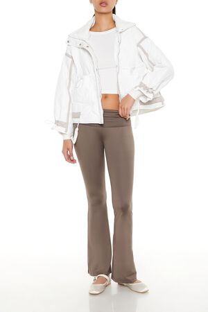 WHITE Quilted Two-Tone Puffer Jacket, image 2