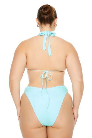 AQUA Plus Size Seamless High-Leg Bikini Bottoms, image 3