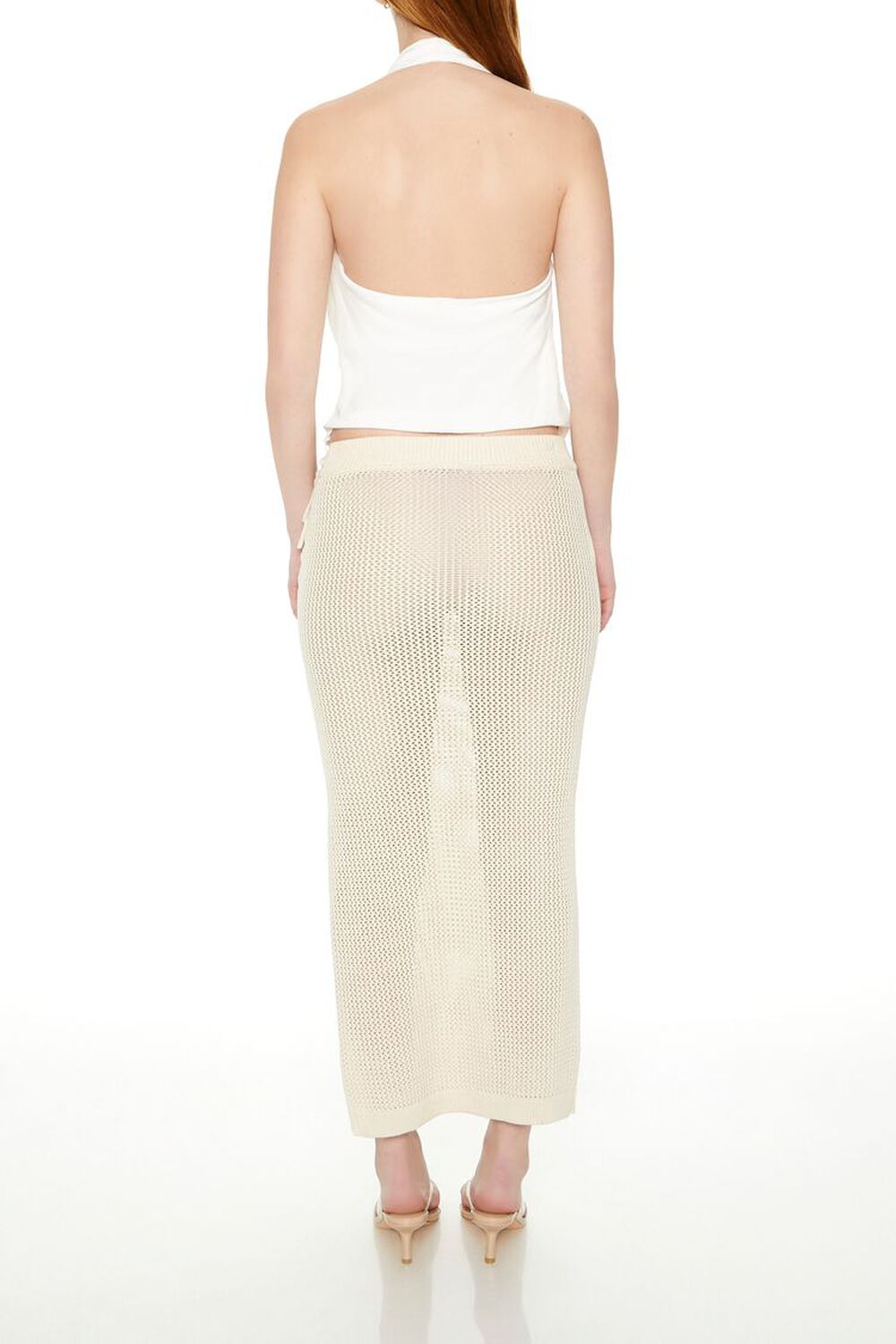 CREAM Crochet Lace-Up Maxi Skirt, image 3