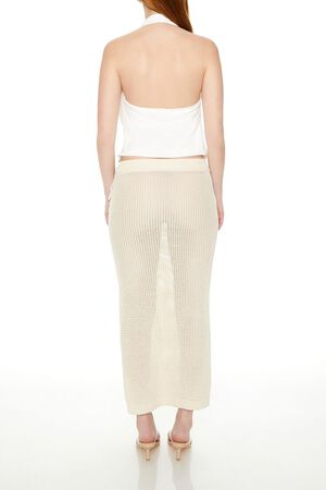 CREAM Crochet Lace-Up Maxi Skirt, image 3