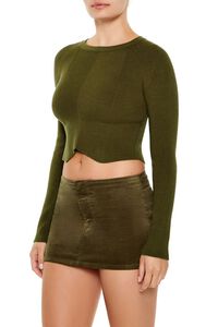 OLIVINE  Notched Cropped Sweater, image 4