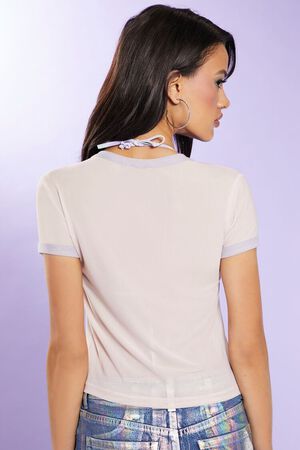 PINK/WHITE Sea Side Sequin Ringer Tee, image 3