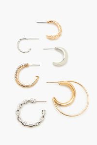 GOLD/SILVER Assorted Hoop Earring Set, image 3