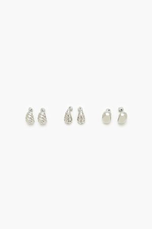 SILVER Rhinestone Hoop Earring Set, image 2