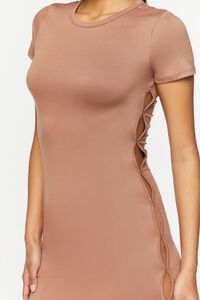 TAUPE Short-Sleeve Cutout Mini Dress, image 5