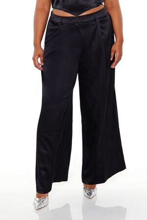 TURKISH COFFEE Plus Size Satin Trouser Pants, image 2