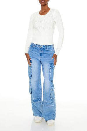 CAMEL Cropped Lattice Sweater, image 2