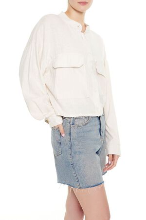 CREAM Mock-Neck Cargo Shacket, image 2