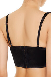 BLACK Satin Hook-and-Eye Bra, image 5
