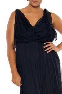 BLACK Plus Size Tiered Tie-Strap Maxi Dress, image 2