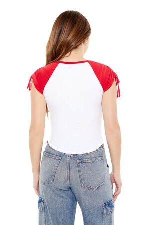 RED/MULTI Feel The Power Graphic Raglan Tee, image 3