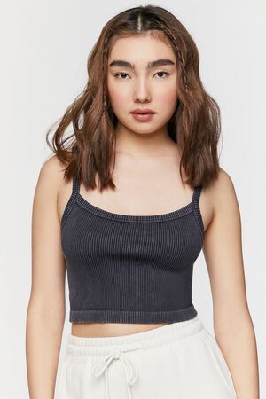 GREY VIOLET Seamless Mineral Wash Cropped Cami, image 1