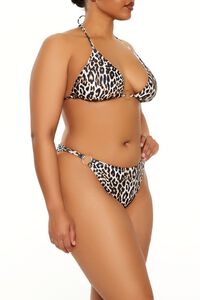 TAN/MULTI Plus Size Leopard Bikini Bottoms, image 4