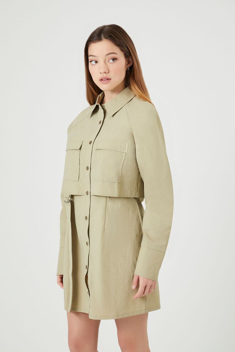 GREEN Utility Cargo Mini Dress, image 2