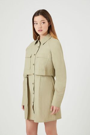 GREEN Utility Cargo Mini Dress, image 2