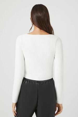 DARK GREY Ribbed Knit Sweater, image 3