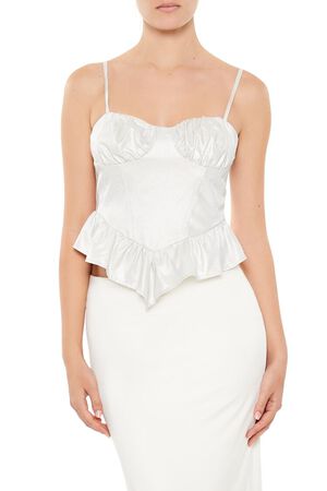 EGRET Glitter Satin V-Hem Bustier Cami, image 1