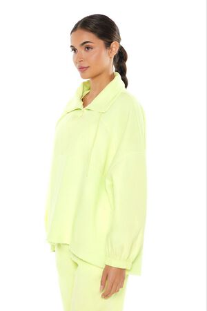 PALE GREEN Active Half-Zip Fleece Pullover, image 2