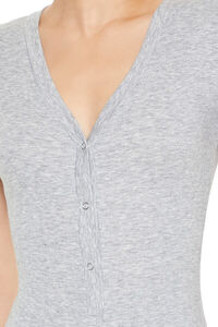 HEATHER GREY Ribbed Knit Lounge Romper, image 3