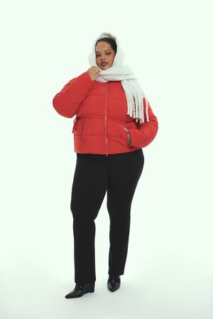 HIGH RISK RED Plus Size Tie-Waist Puffer Jacket, image 1