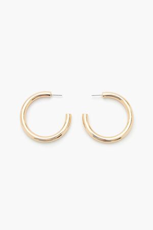 SILVER Smooth Hoop Earrings, image 1