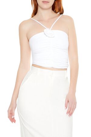 ORANGE Cropped Rosette Cami, image 1