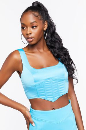 BLUE Lace-Back Crop Top, image 2