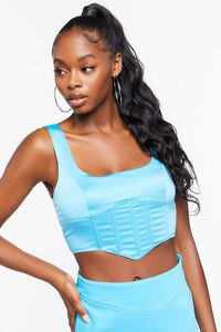 BLUE Lace-Back Crop Top, image 2