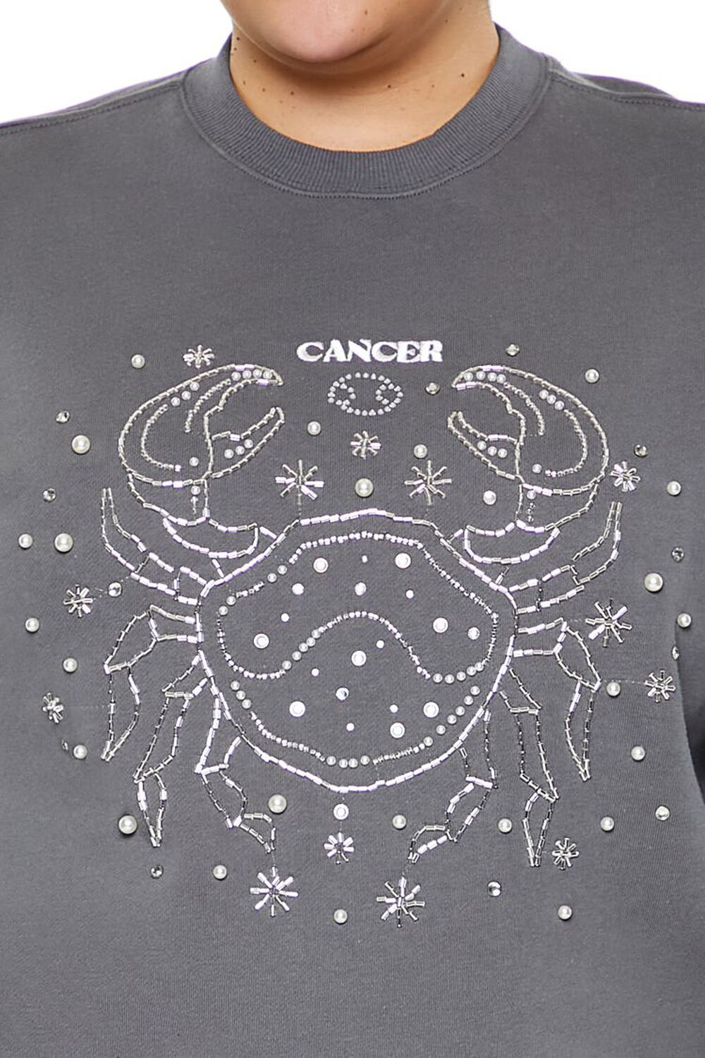 DARK GREY/MULTI Plus Size Beaded Cancer Pullover, image 3