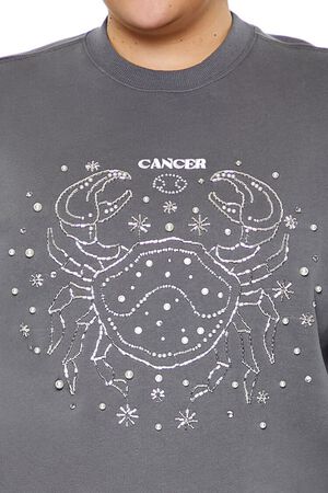 DARK GREY/MULTI Plus Size Beaded Cancer Pullover, image 3