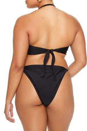 BLACK Plus Size Ruffle Bikini Bottoms, image 3