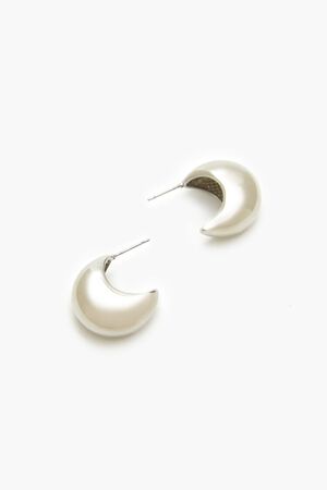 SILVER Smooth Geo Hoop Earrings, image 2