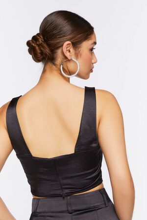 VANILLA Satin V-Hem Crop Top, image 3