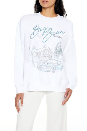WHITE/MULTI Big Bear California Graphic Pullover, image 1