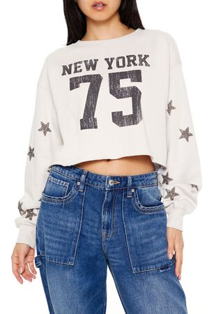 BEIGE/MULTI New York 75 Cropped Pullover, image 1
