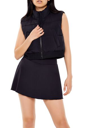 WHITE Quilted Cropped Vest, image 1