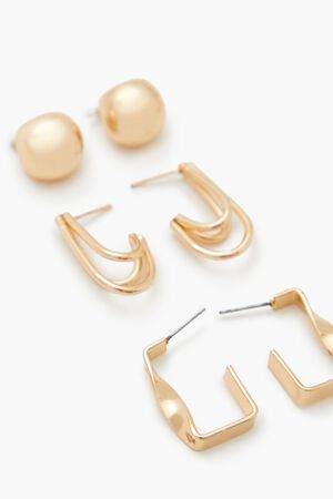 GOLD Geo Hoop Earring Set, image 2