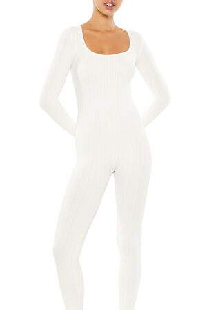 STONE BLUE Scoop Ribbed Knit Jumpsuit, image 2