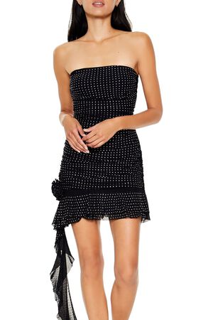LAVENDER Rhinestone Ruffle Tube Mini Dress, image 2