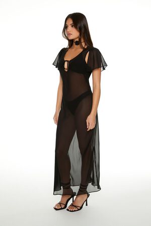 WHITE Sheer Chiffon Maxi Dress, image 2
