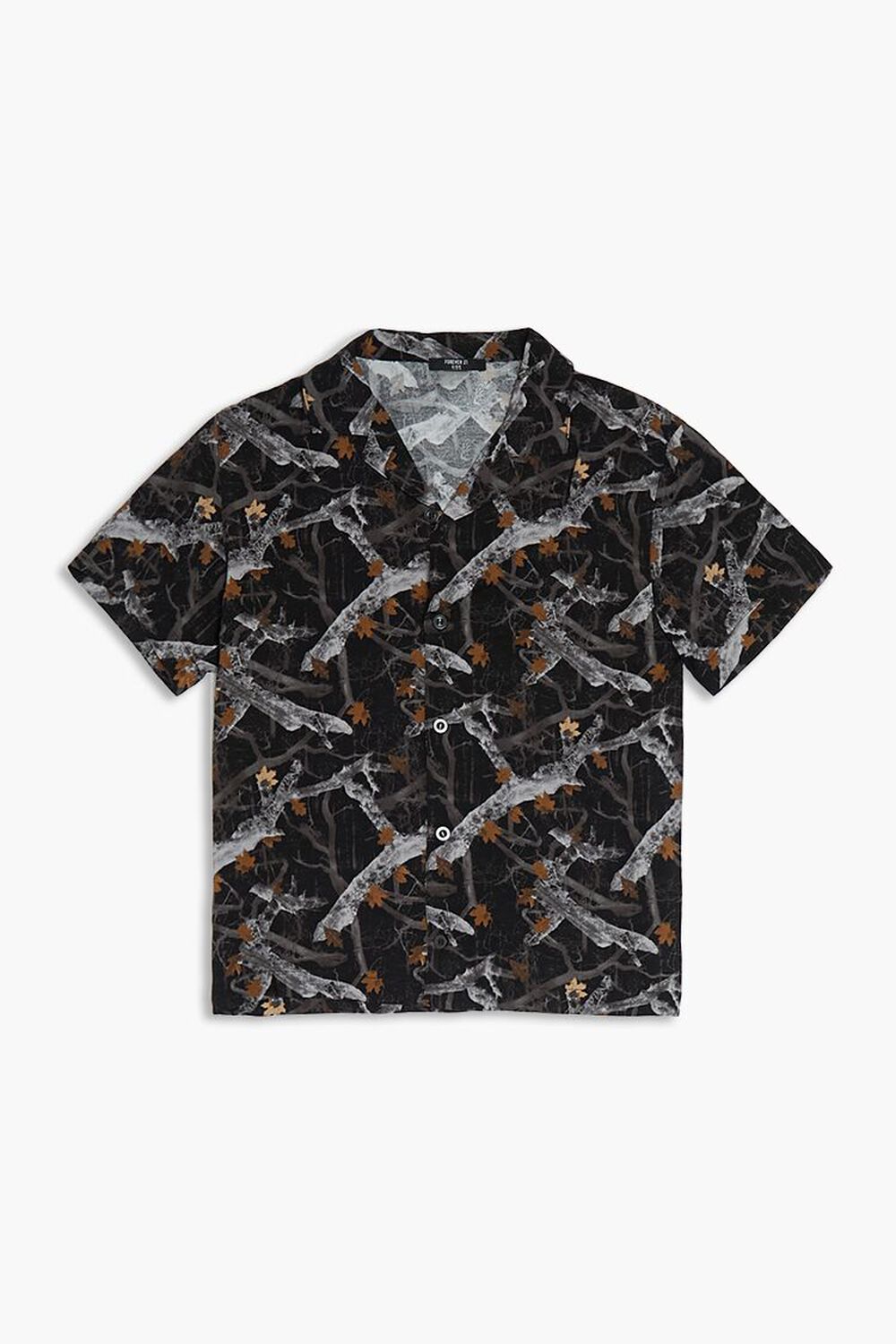 BLACK/MULTI Kids Leaf Print Shirt (Girls + Boys), image 1