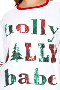 WHITE/MULTI Plus Size Sequin Jolly Babe T-Shirt Dress, image 5