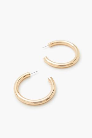 SILVER Smooth Hoop Earrings, image 2