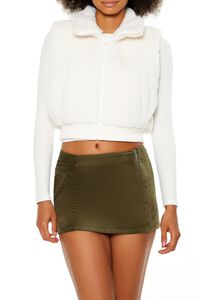 DESERT SAND Faux Shearling Cropped Vest, image 1
