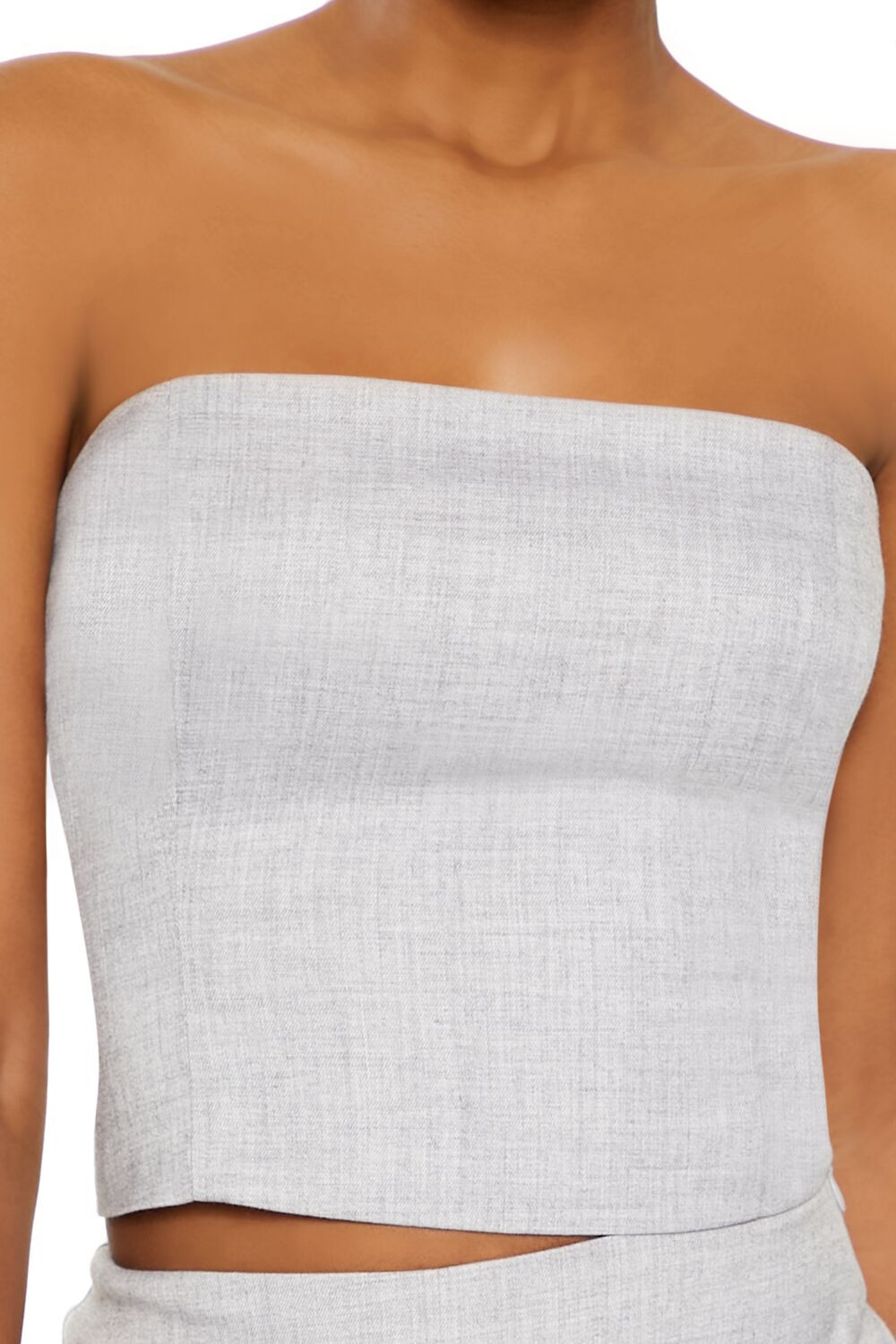 GREY Smocked Tube Crop Top, image 3