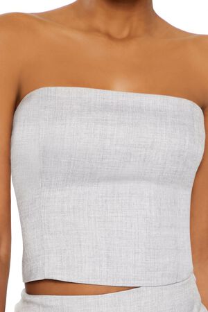 GREY Smocked Tube Crop Top, image 3