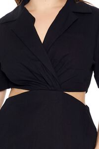 BLACK Plus Size Surplice Cutout Mini Dress, image 5