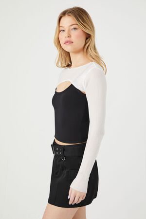 WHITE Super Cropped Sweater, image 2